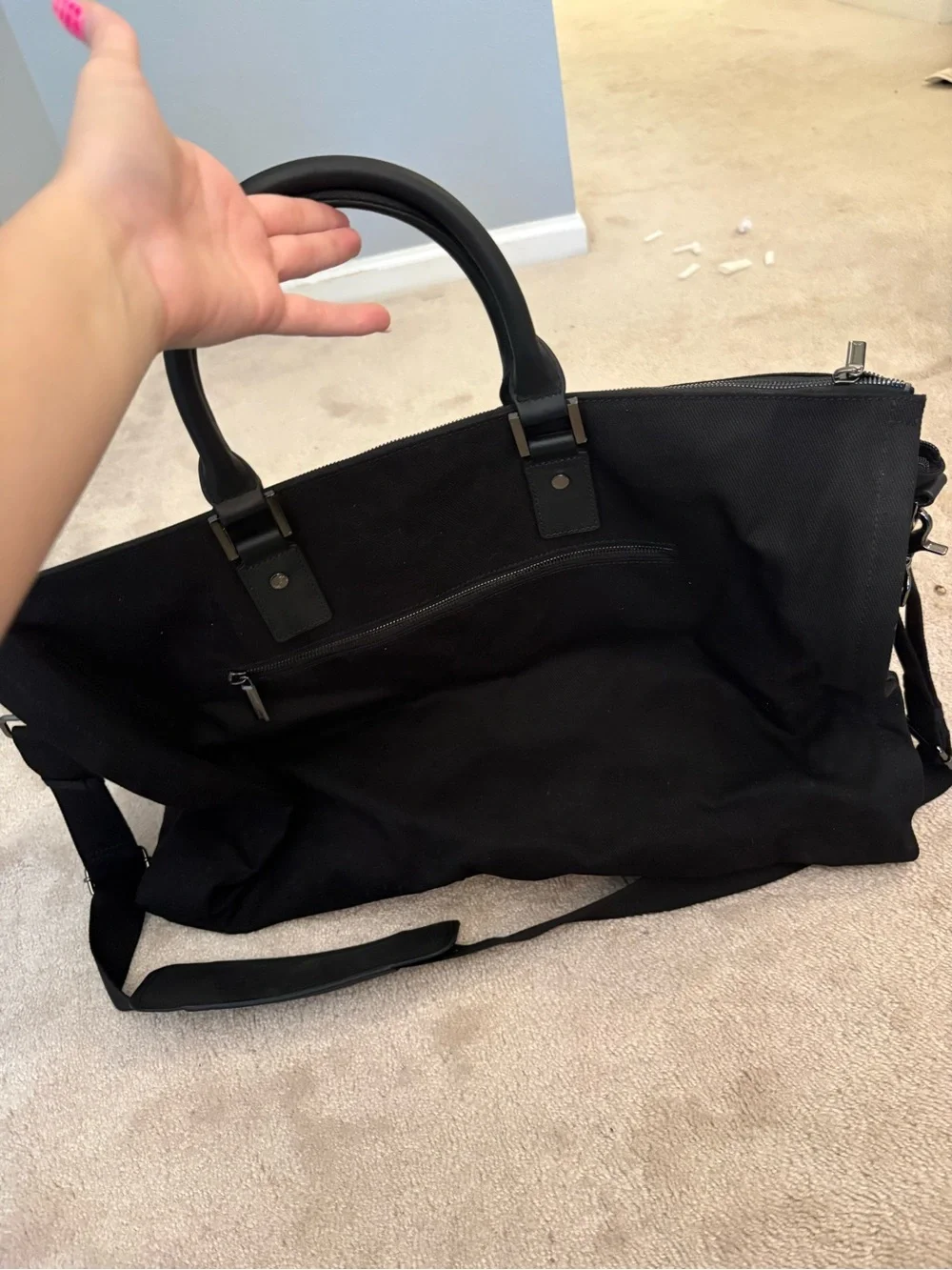Black Men's Dual-Pocket Briefcase